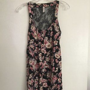 Black Floral Mini-Dress